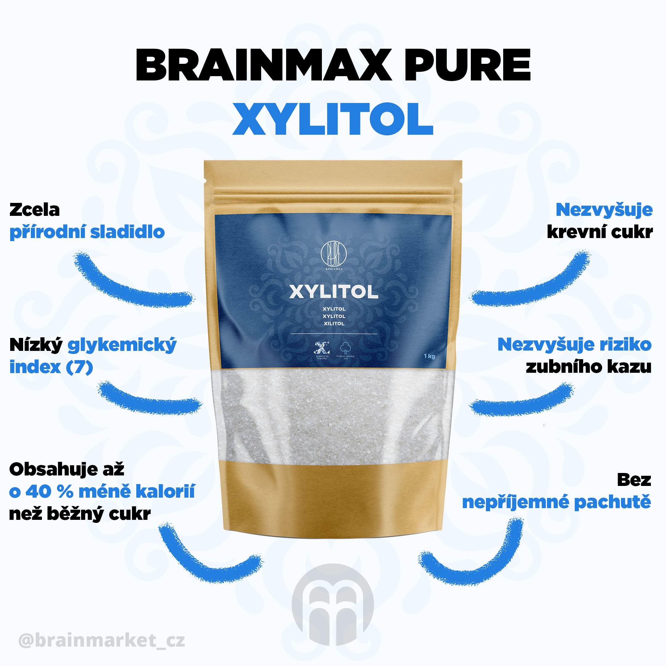 BRAINMAX PURE XYLITOL INFOGRAFIKA CZ